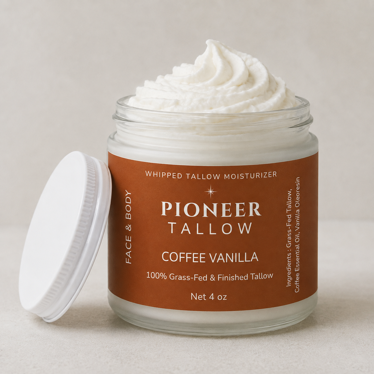 Vanilla Coffee - Grass-Fed Whipped Tallow Moisturizer